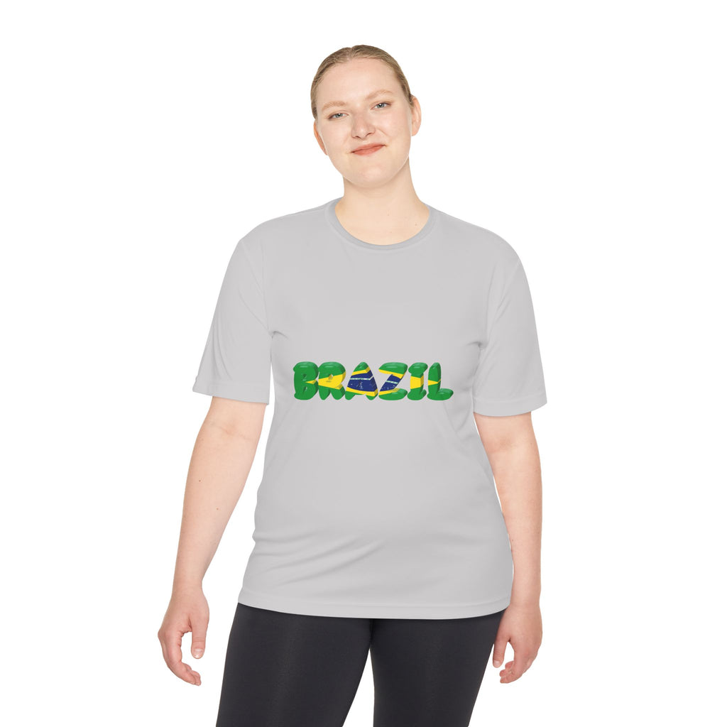 Brazil Flag Graphic Tee — 'BRAZIL' Text Design