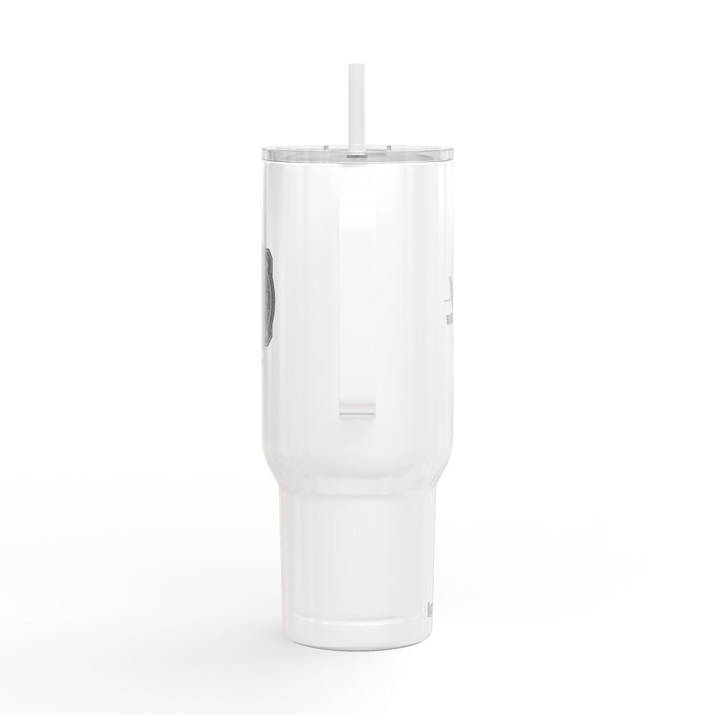 Gobelet isotherme gravé de 1,2L avec couvercle et paille — Tasse de voyage à double paroi pour boissons chaudes et froides