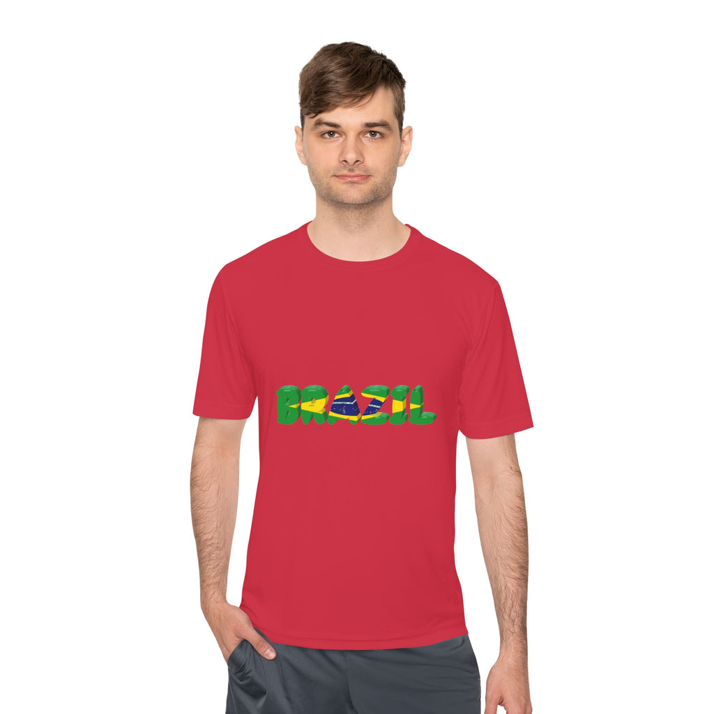 Brazil Flag Graphic Tee — 'BRAZIL' Text Design