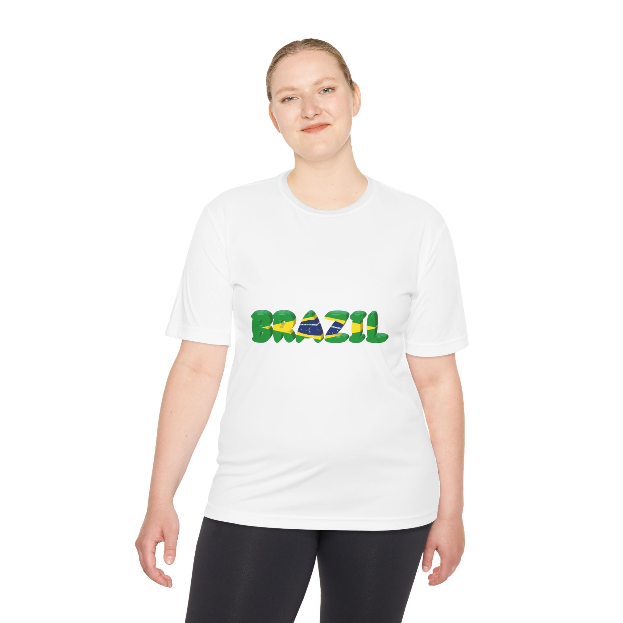 Brazil Flag Graphic Tee — 'BRAZIL' Text Design