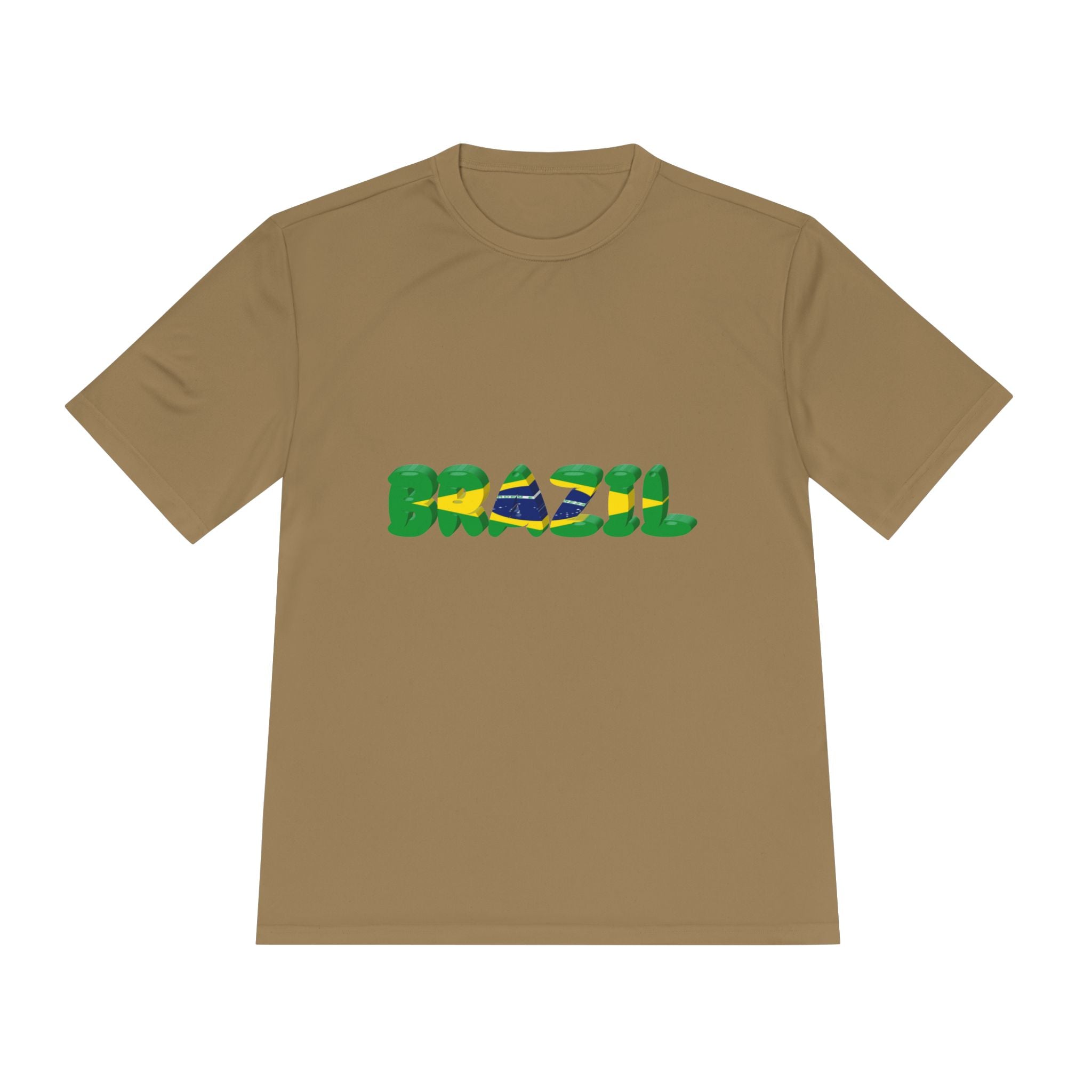 Brazil Flag Graphic Tee — 'BRAZIL' Text Design