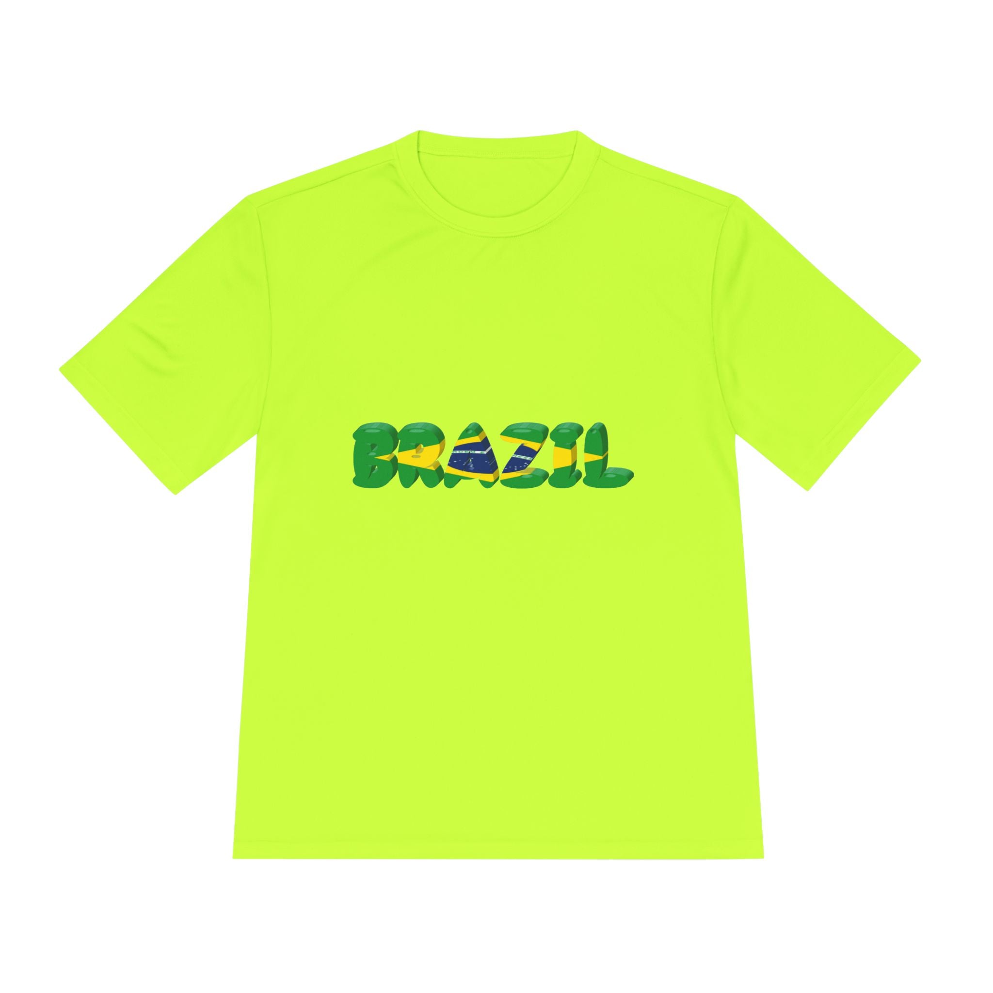 Brazil Flag Graphic Tee — 'BRAZIL' Text Design