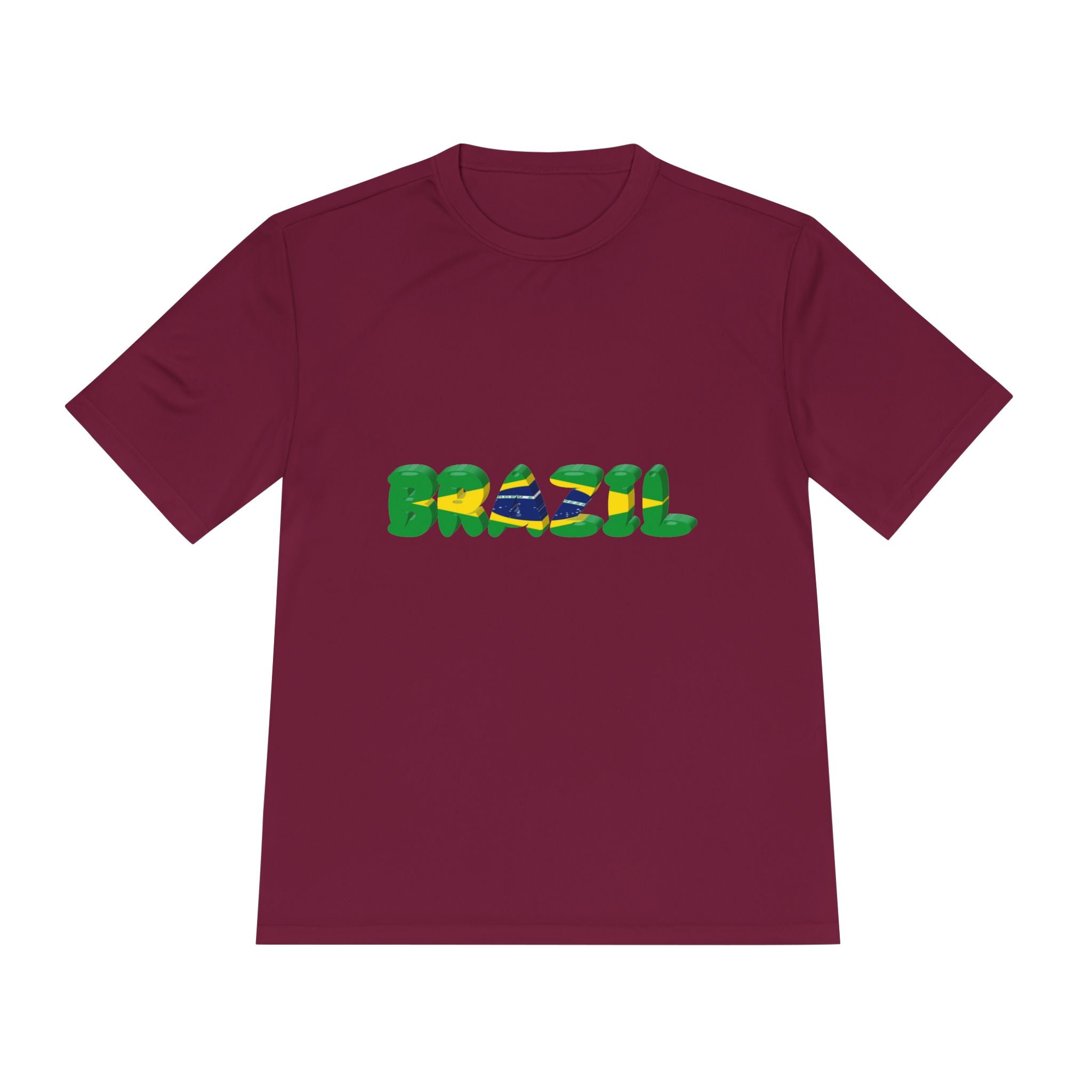 Brazil Flag Graphic Tee — 'BRAZIL' Text Design