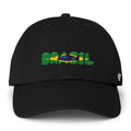 Brazil Flag Embroidered Cap - 'Brasil' Script Baseball Hat