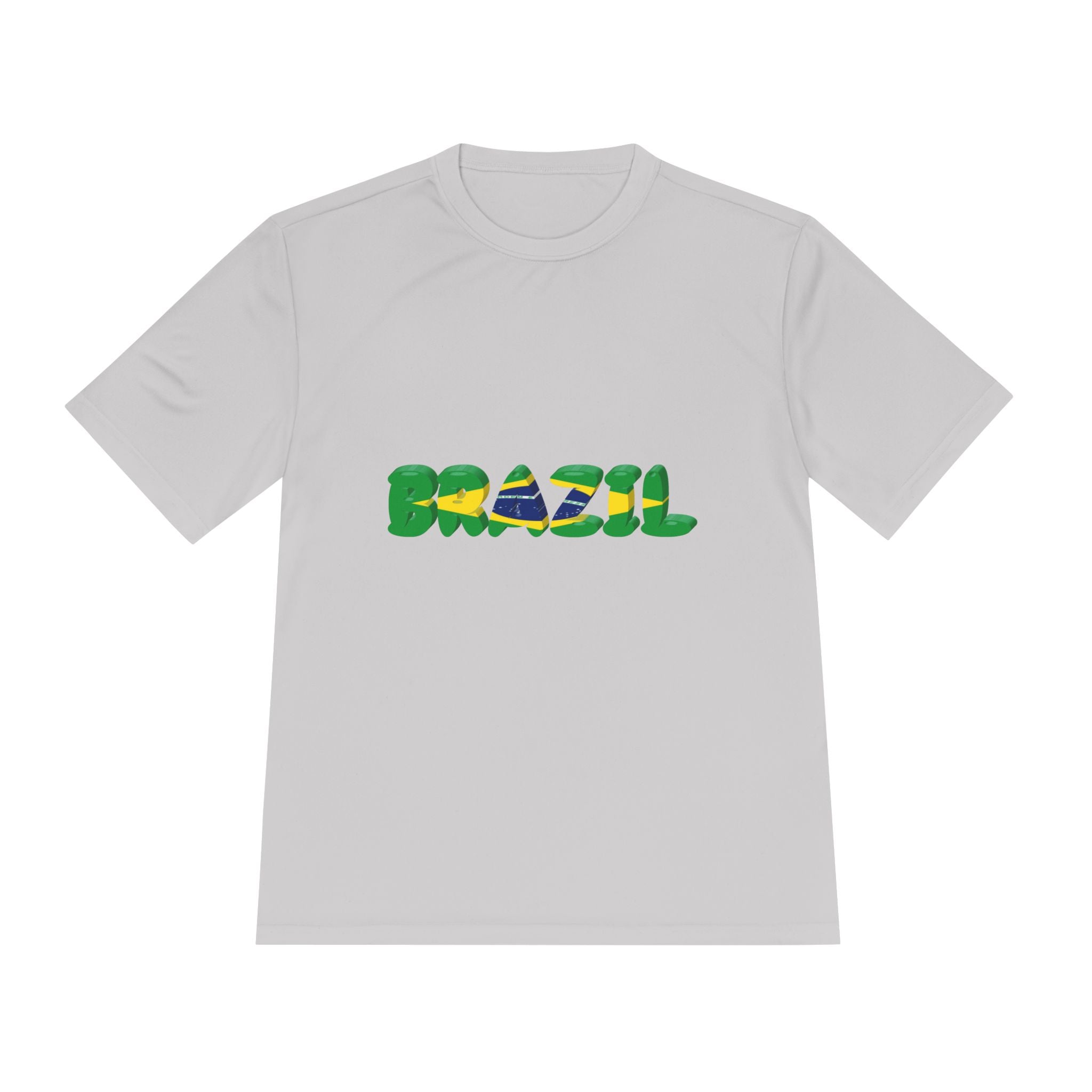 Brazil Flag Graphic Tee — 'BRAZIL' Text Design