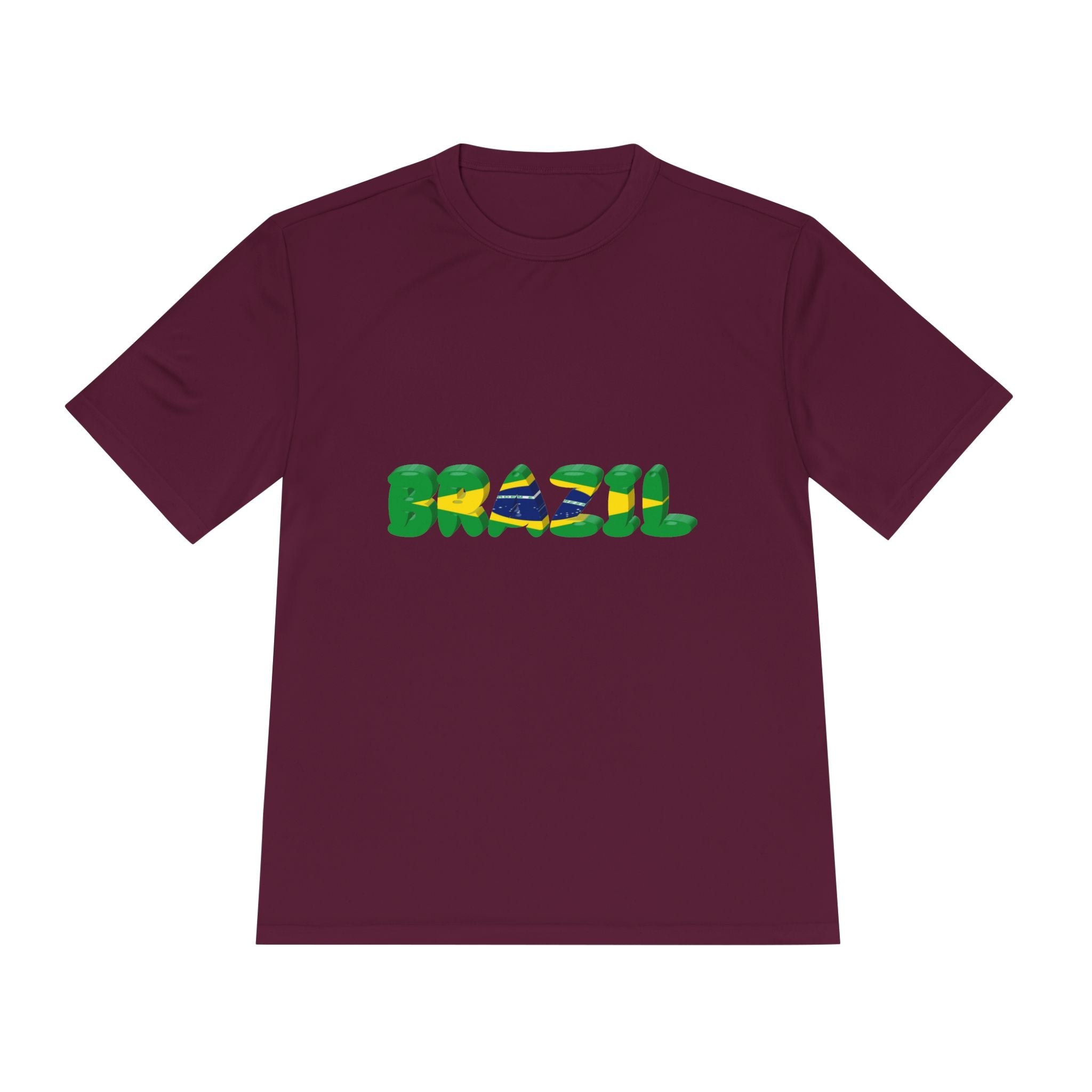 Brazil Flag Graphic Tee — 'BRAZIL' Text Design