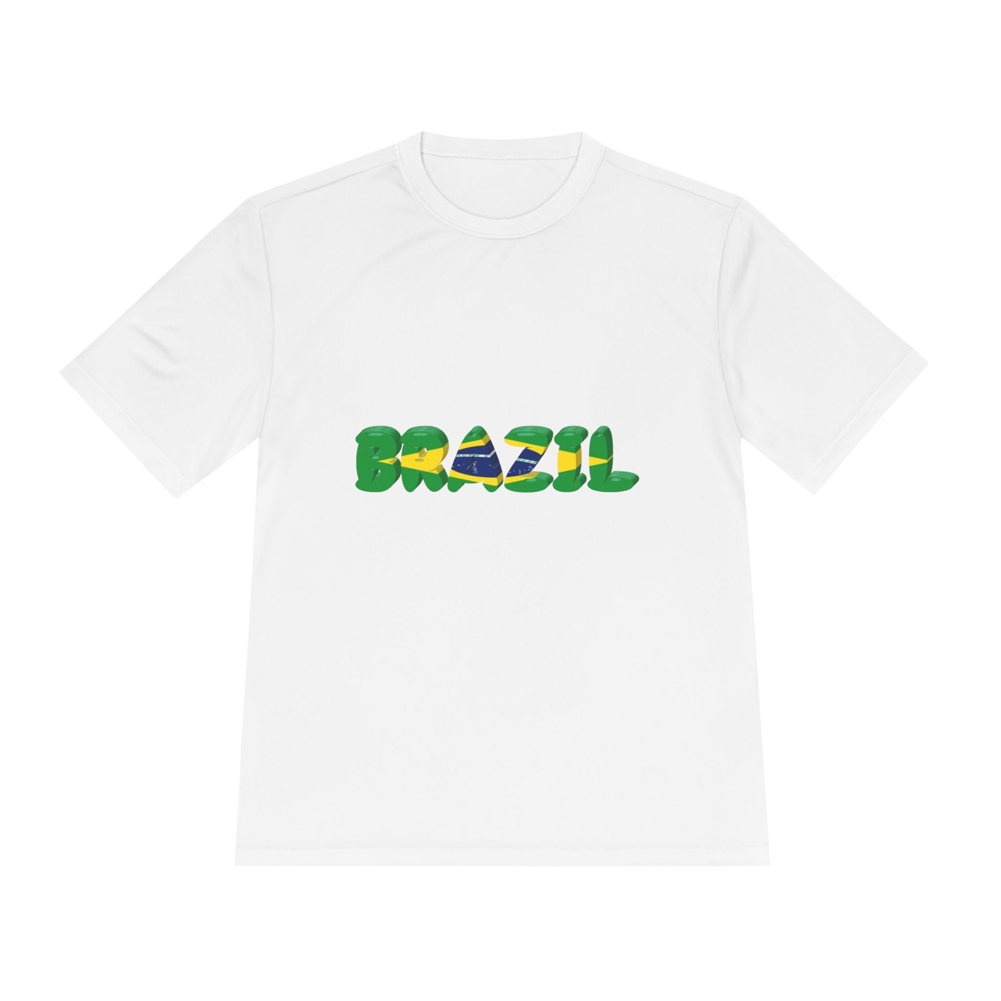Brazil Flag Graphic Tee — 'BRAZIL' Text Design