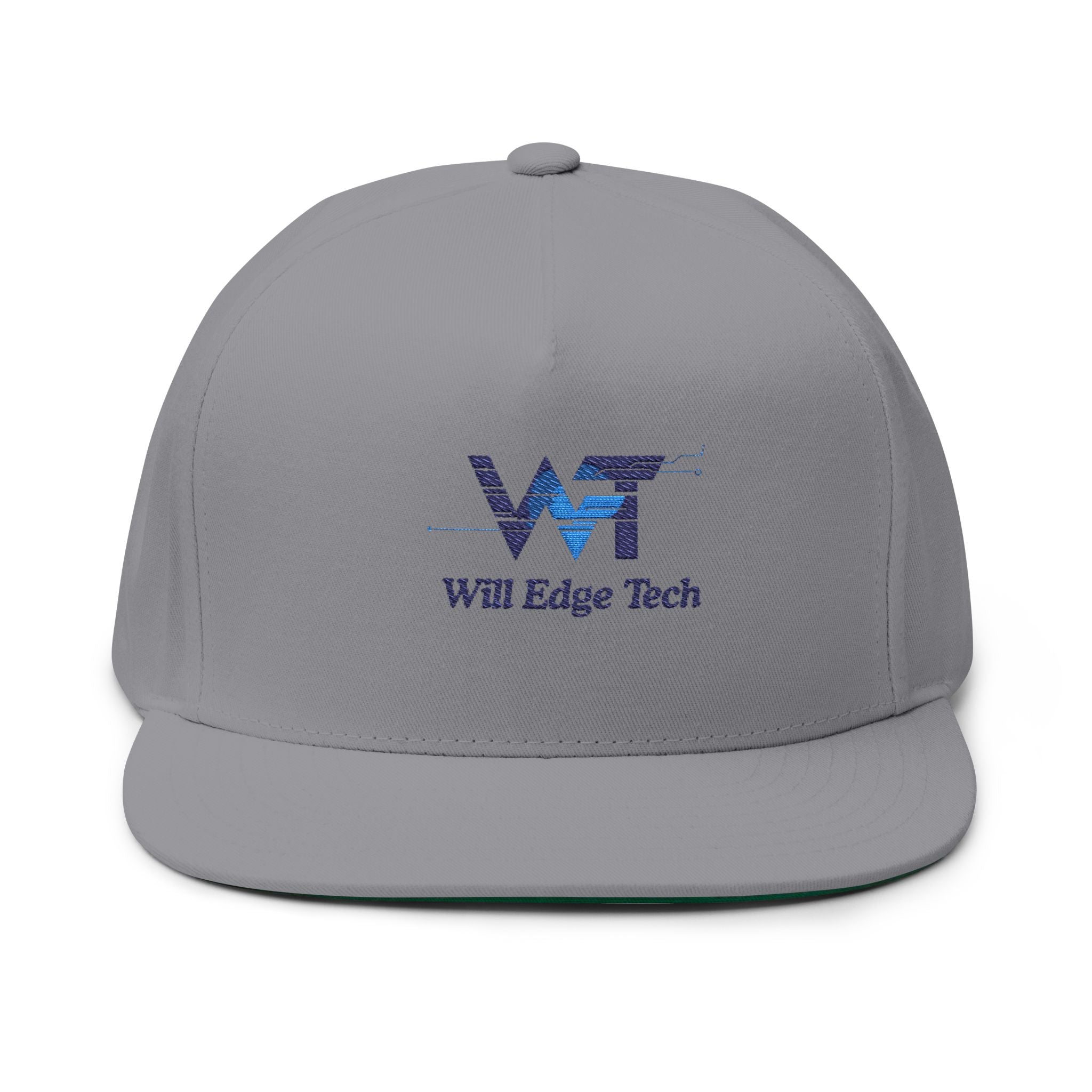 Embroidered Flat Bill Cap — Will Edge Tech Logo Snapback