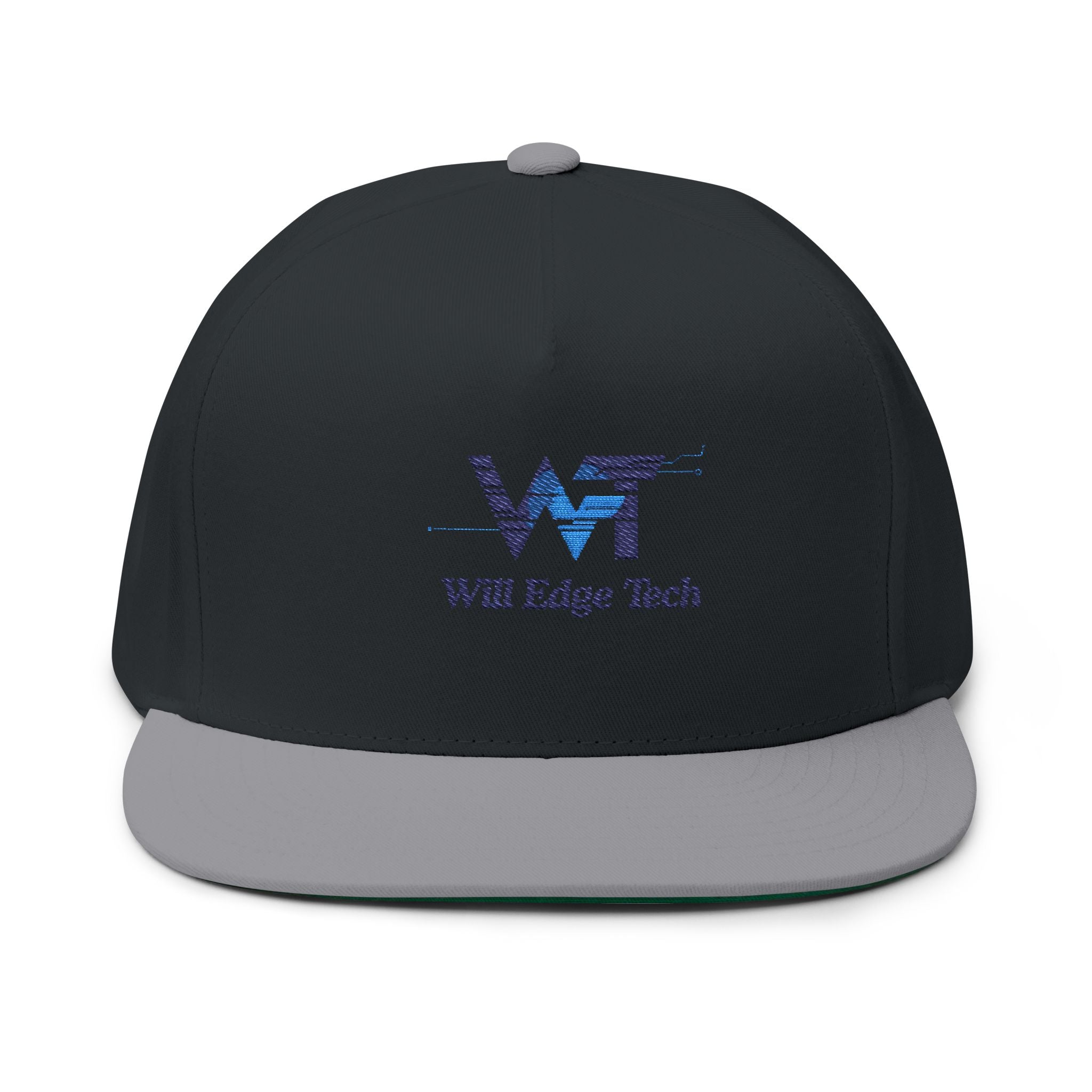 Embroidered Flat Bill Cap — Will Edge Tech Logo Snapback
