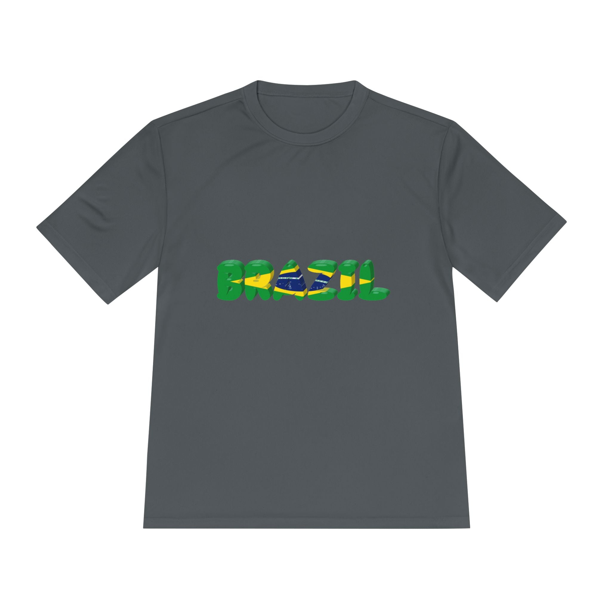 Brazil Flag Graphic Tee — 'BRAZIL' Text Design