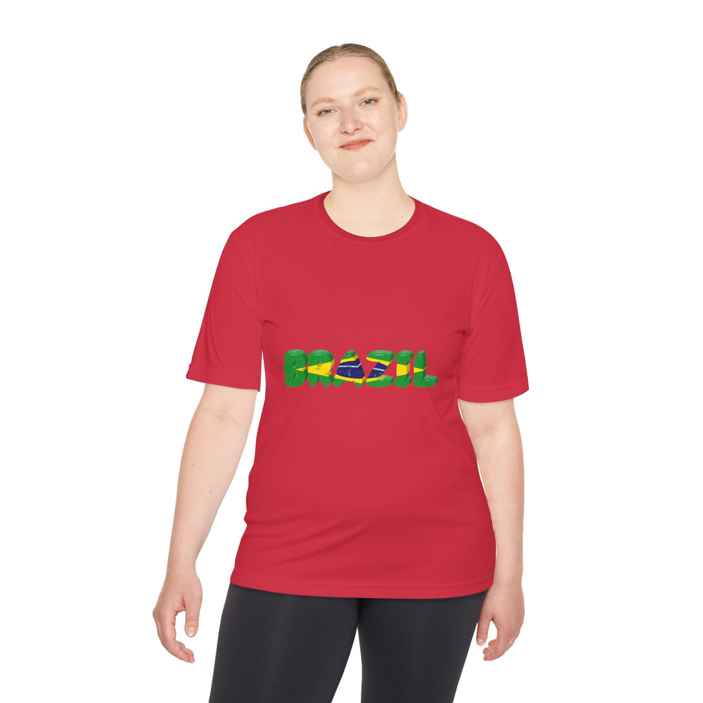 Brazil Flag Graphic Tee — 'BRAZIL' Text Design