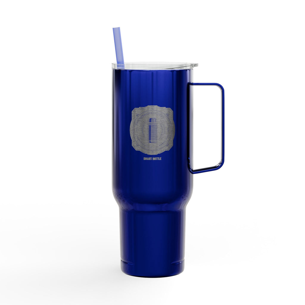 Gobelet isotherme gravé de 1,2L avec couvercle et paille — Tasse de voyage à double paroi pour boissons chaudes et froides