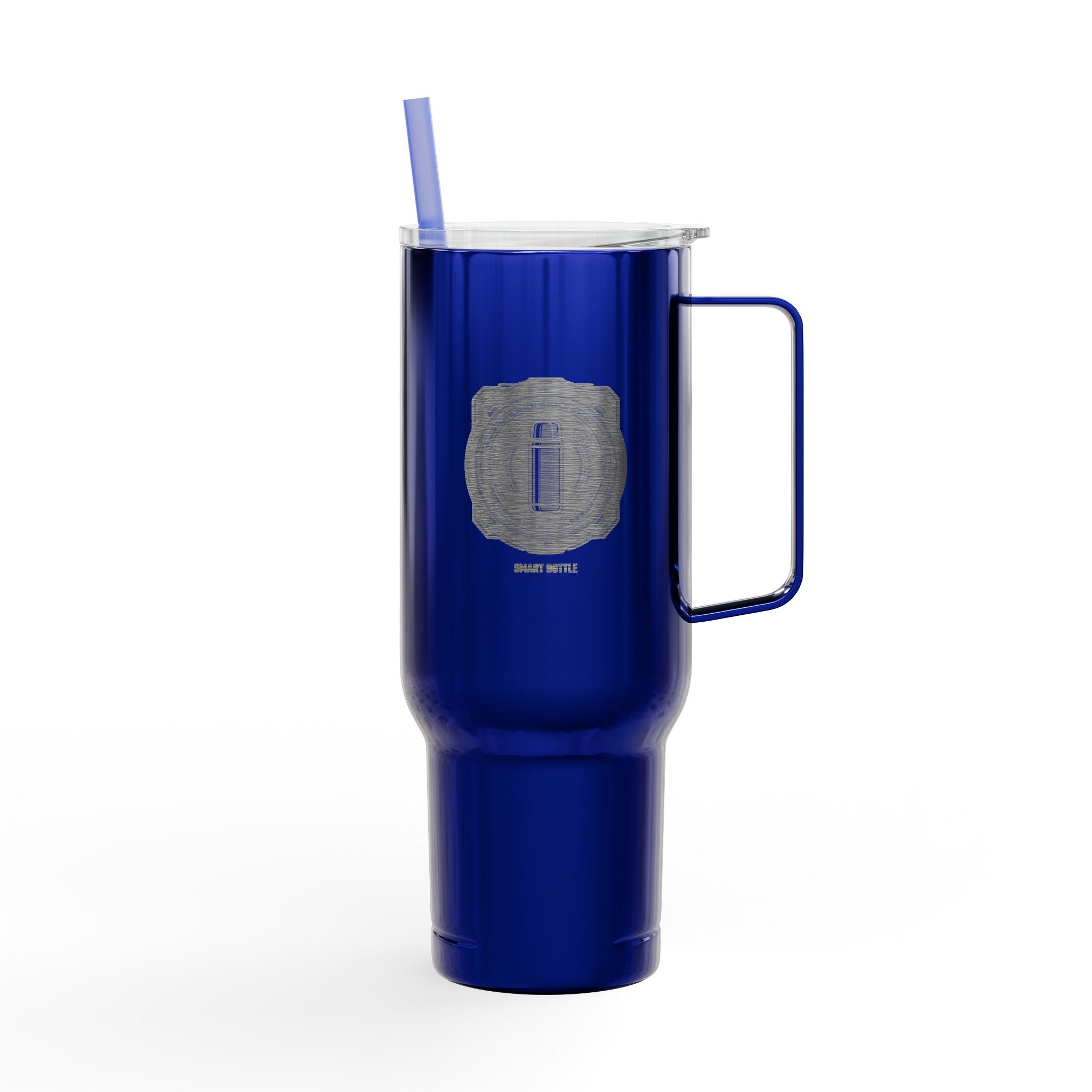 Gobelet isotherme gravé de 1,2L avec couvercle et paille — Tasse de voyage à double paroi pour boissons chaudes et froides