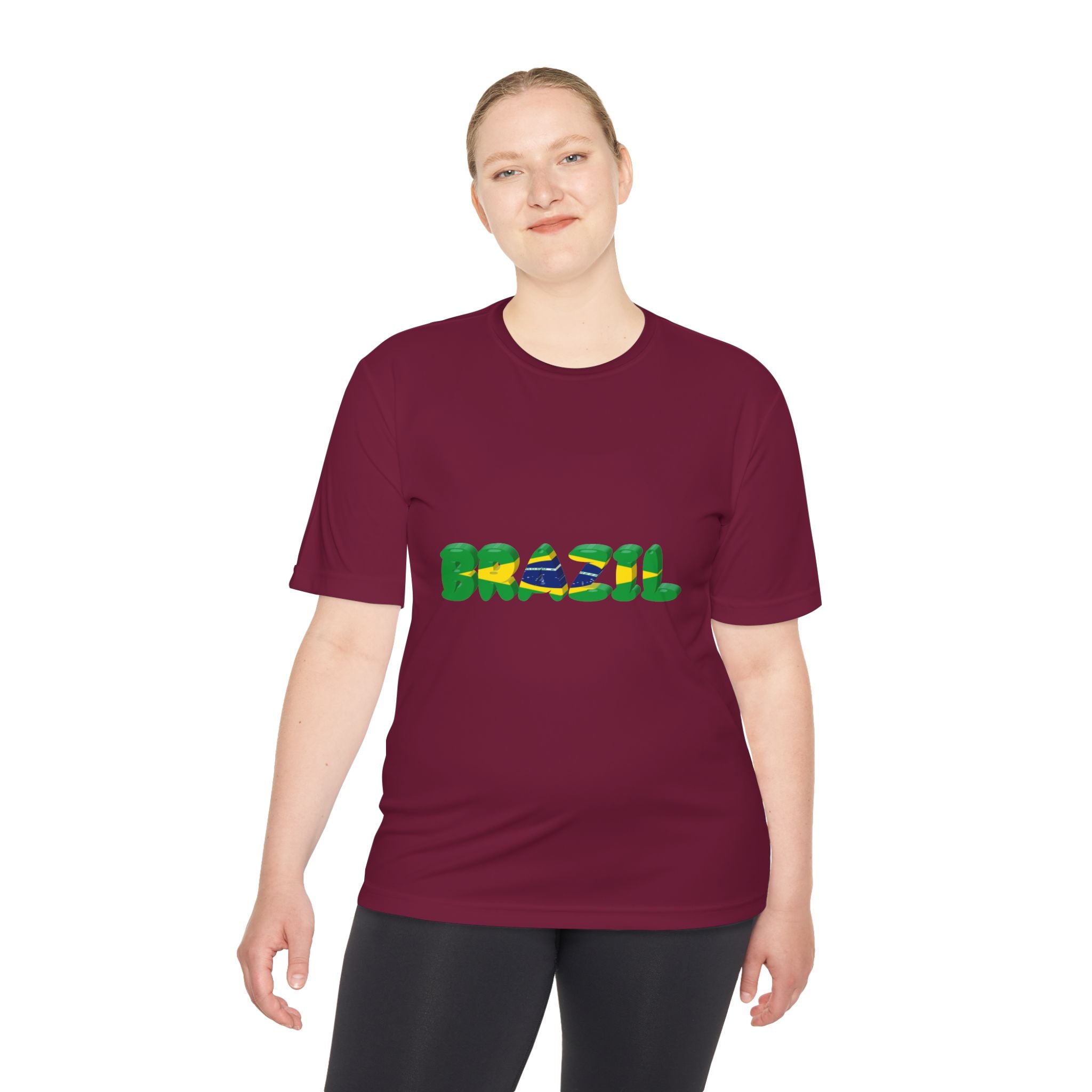 Brazil Flag Graphic Tee — 'BRAZIL' Text Design