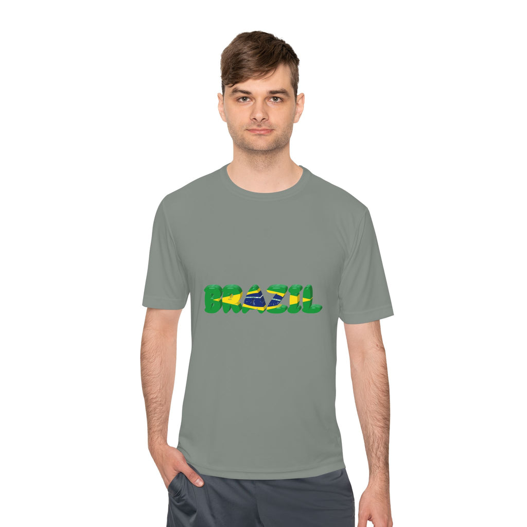 Brazil Flag Graphic Tee — 'BRAZIL' Text Design