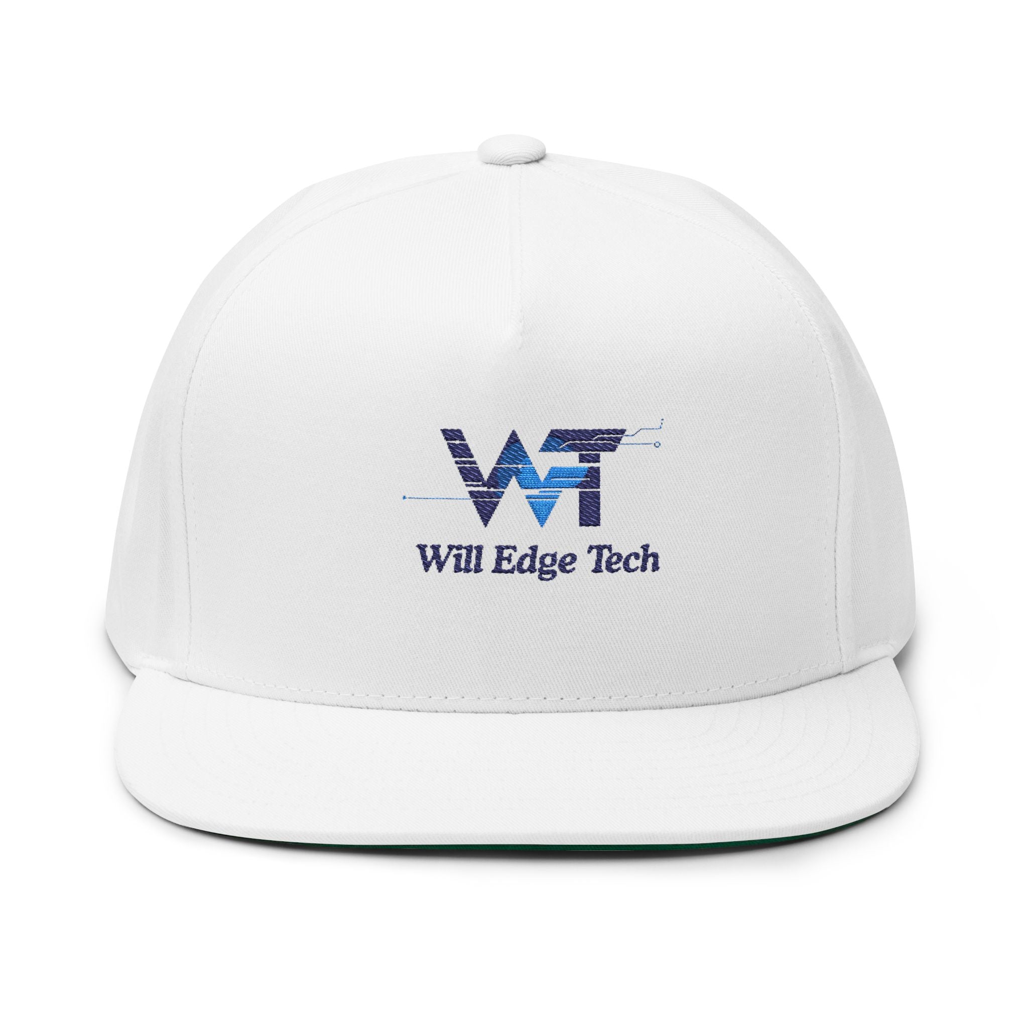 Embroidered Flat Bill Cap — Will Edge Tech Logo Snapback