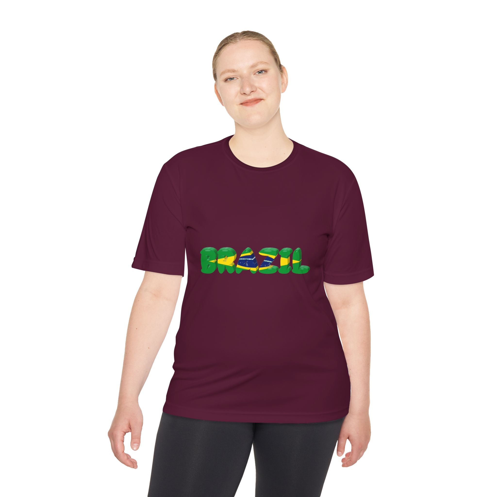 Brazil Flag Graphic Tee — 'BRAZIL' Text Design