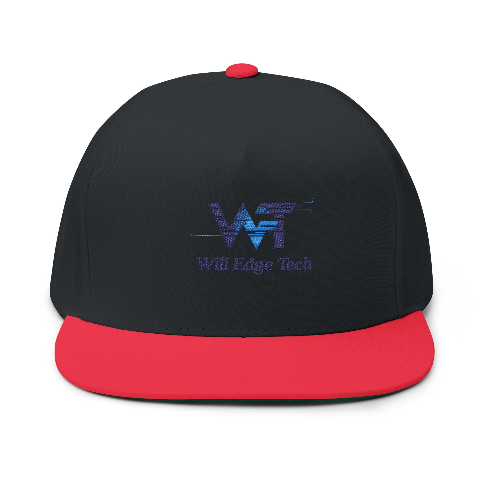 Embroidered Flat Bill Cap — Will Edge Tech Logo Snapback