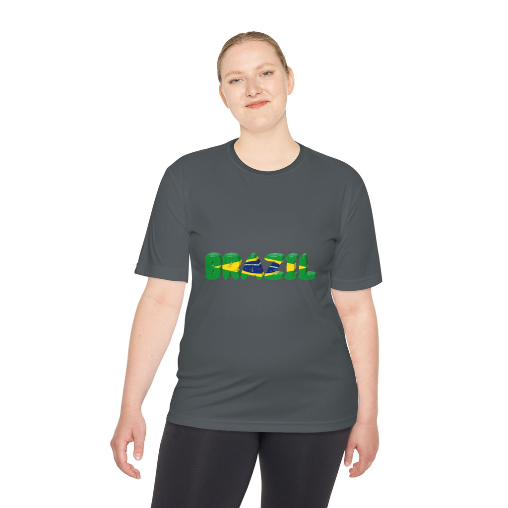 Brazil Flag Graphic Tee — 'BRAZIL' Text Design