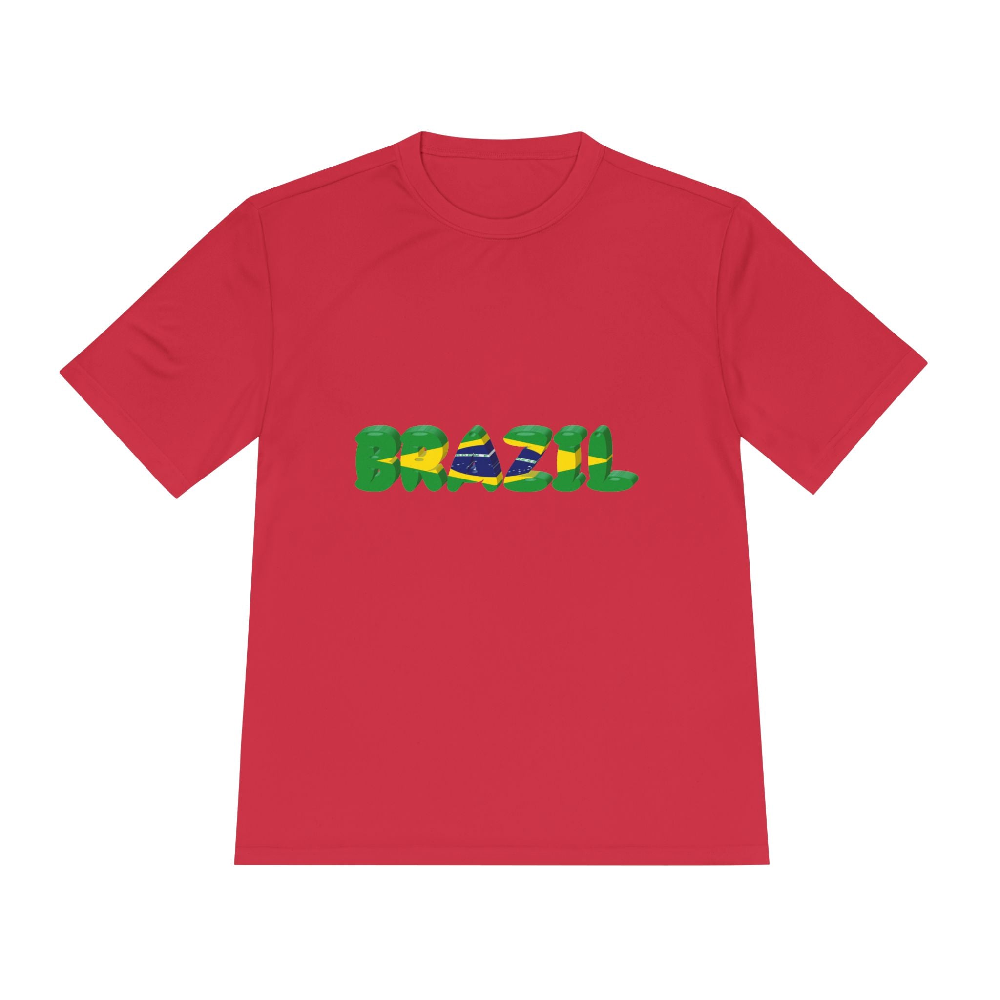 Brazil Flag Graphic Tee — 'BRAZIL' Text Design