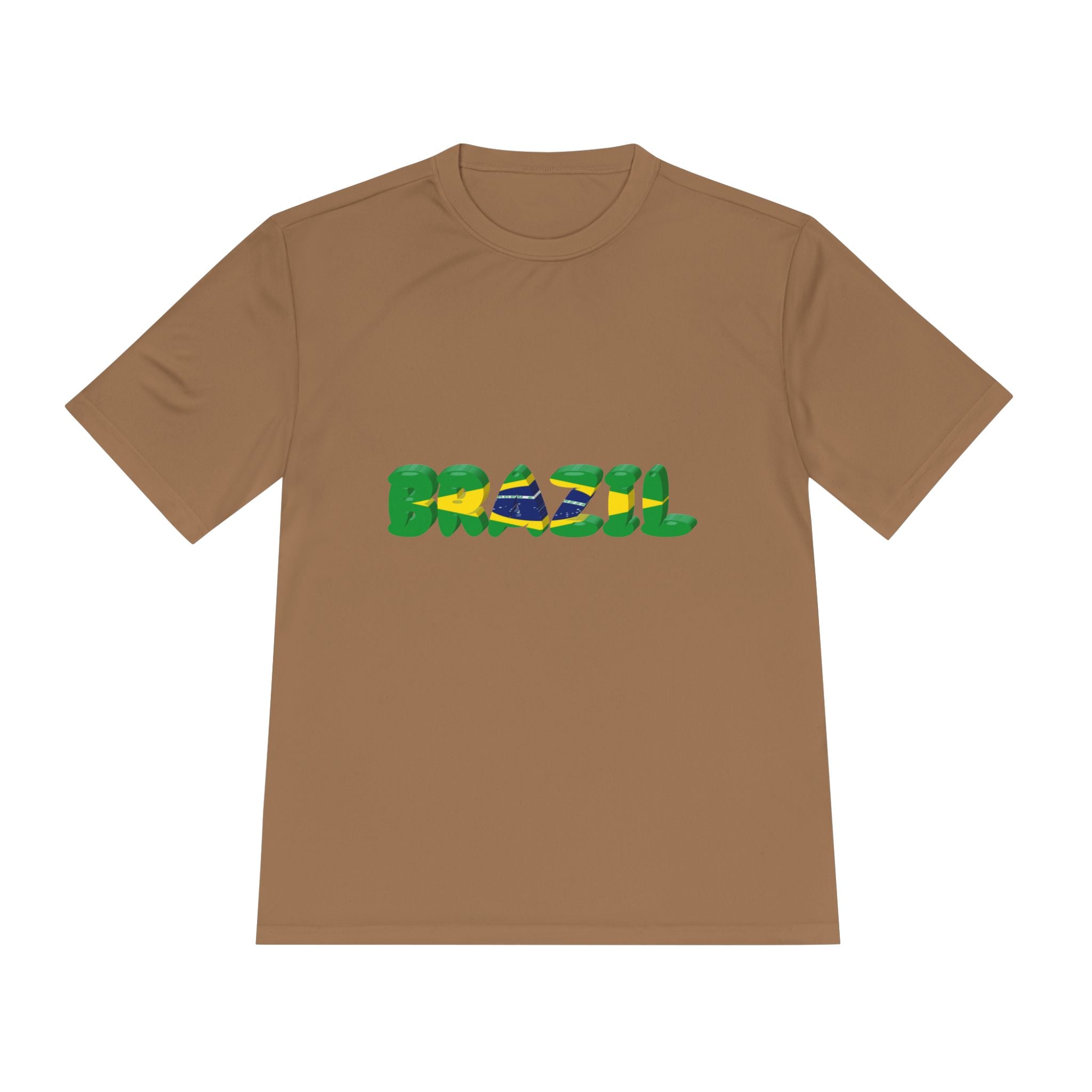 Brazil Flag Graphic Tee — 'BRAZIL' Text Design