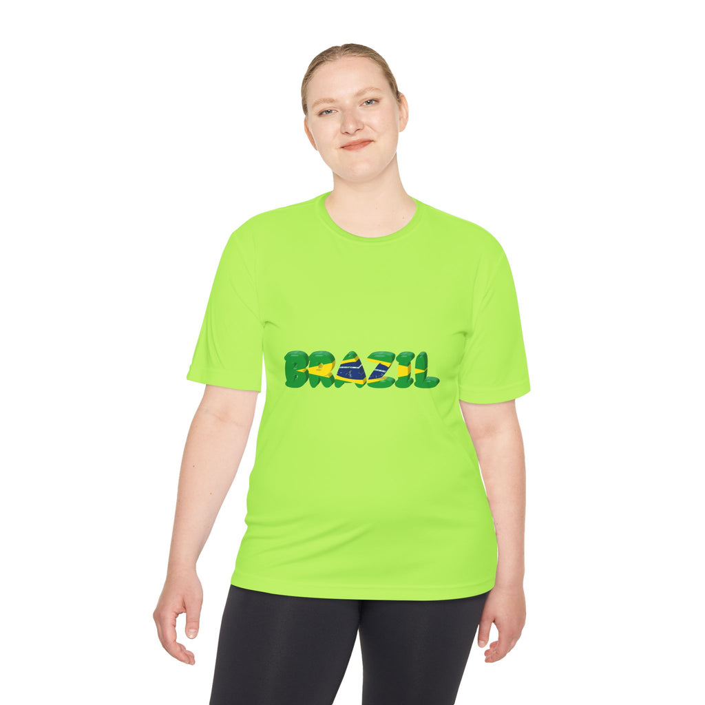 Brazil Flag Graphic Tee — 'BRAZIL' Text Design