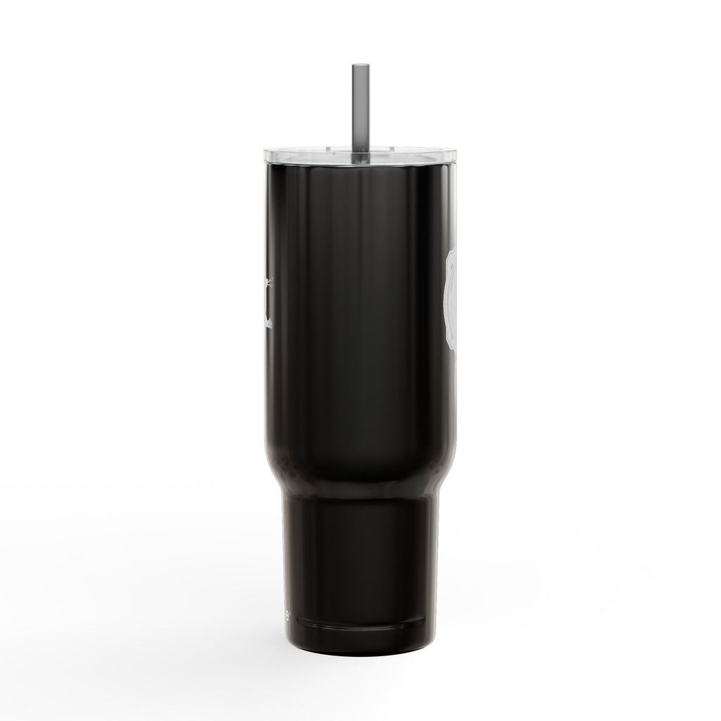 Gobelet isotherme gravé de 1,2L avec couvercle et paille — Tasse de voyage à double paroi pour boissons chaudes et froides