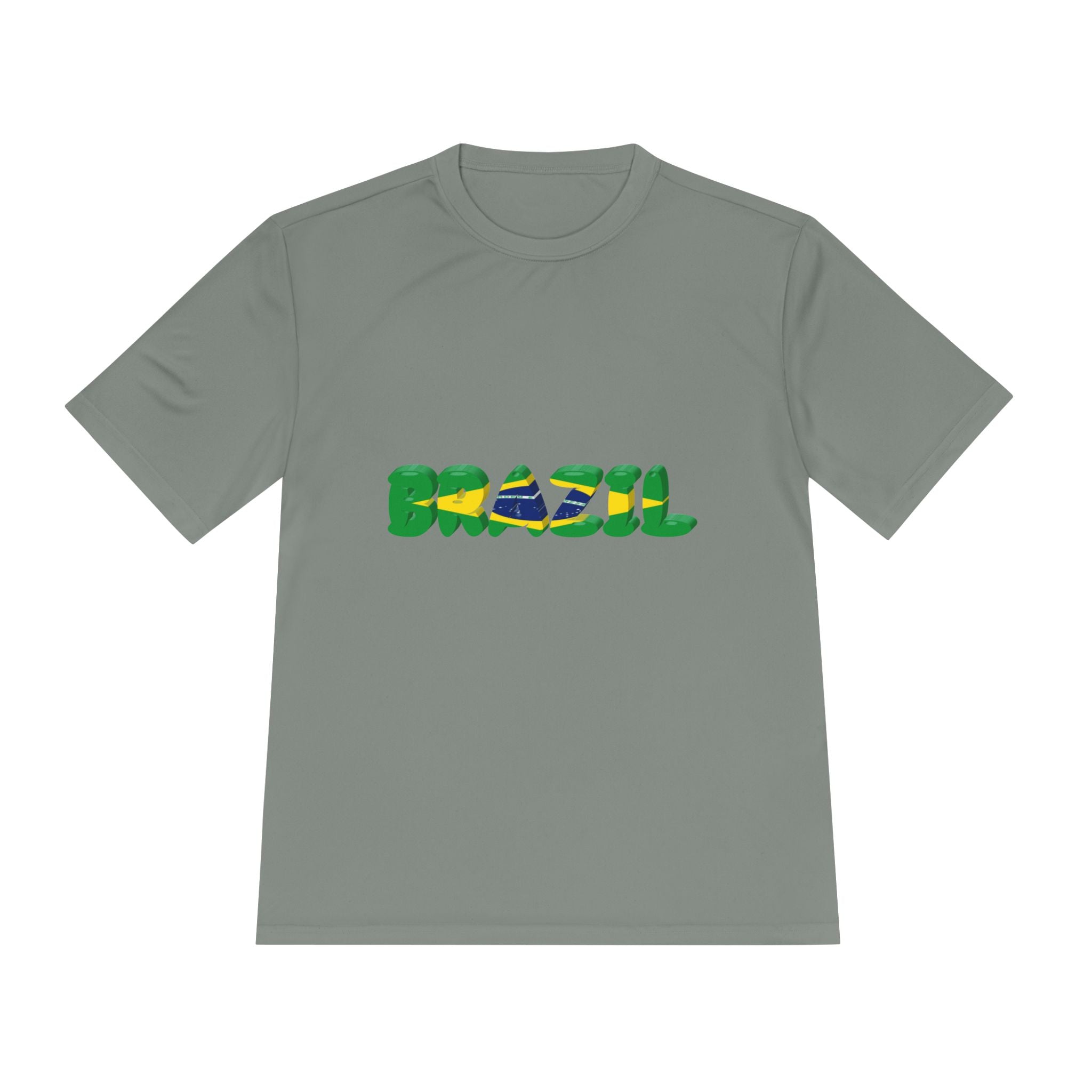 Brazil Flag Graphic Tee — 'BRAZIL' Text Design