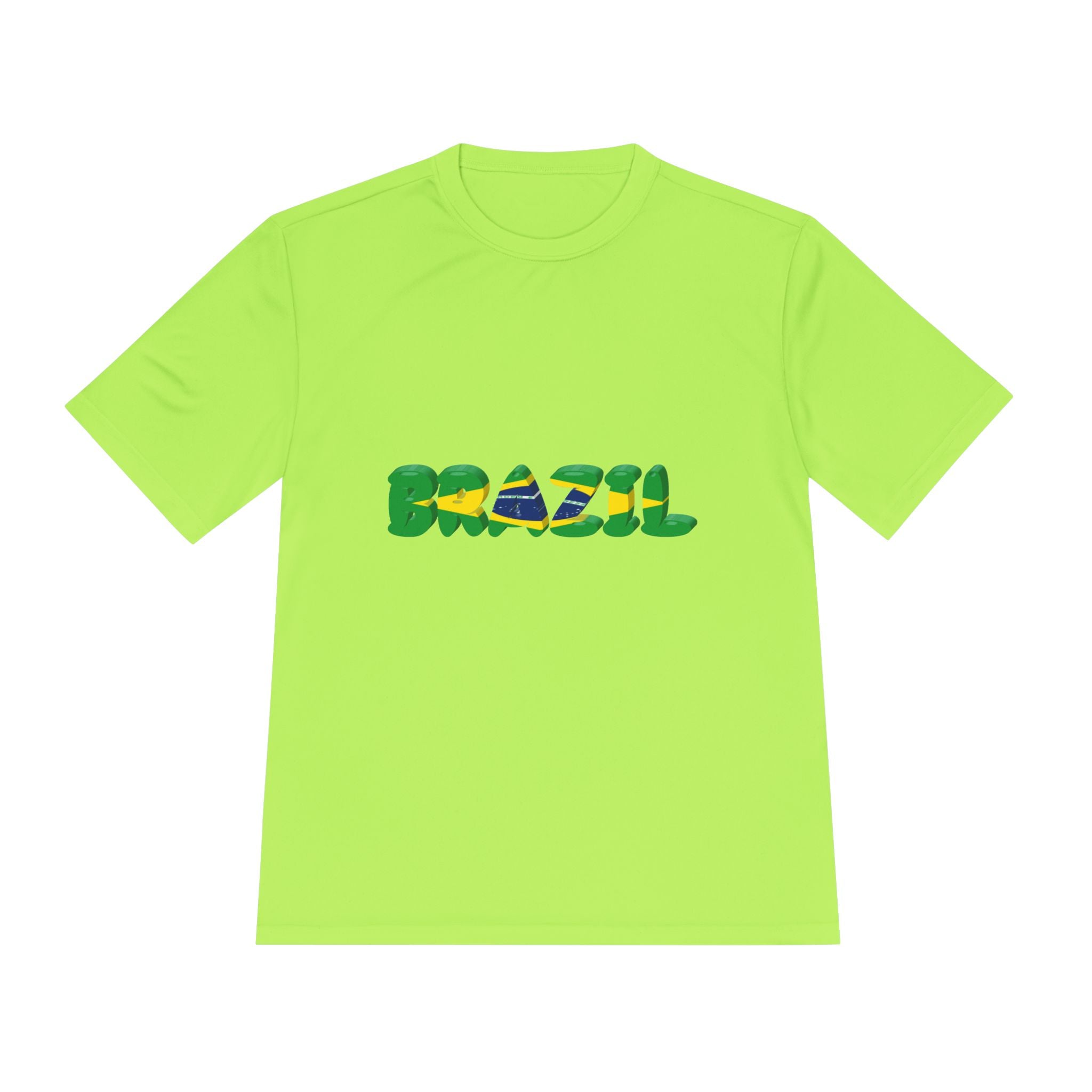 Brazil Flag Graphic Tee — 'BRAZIL' Text Design