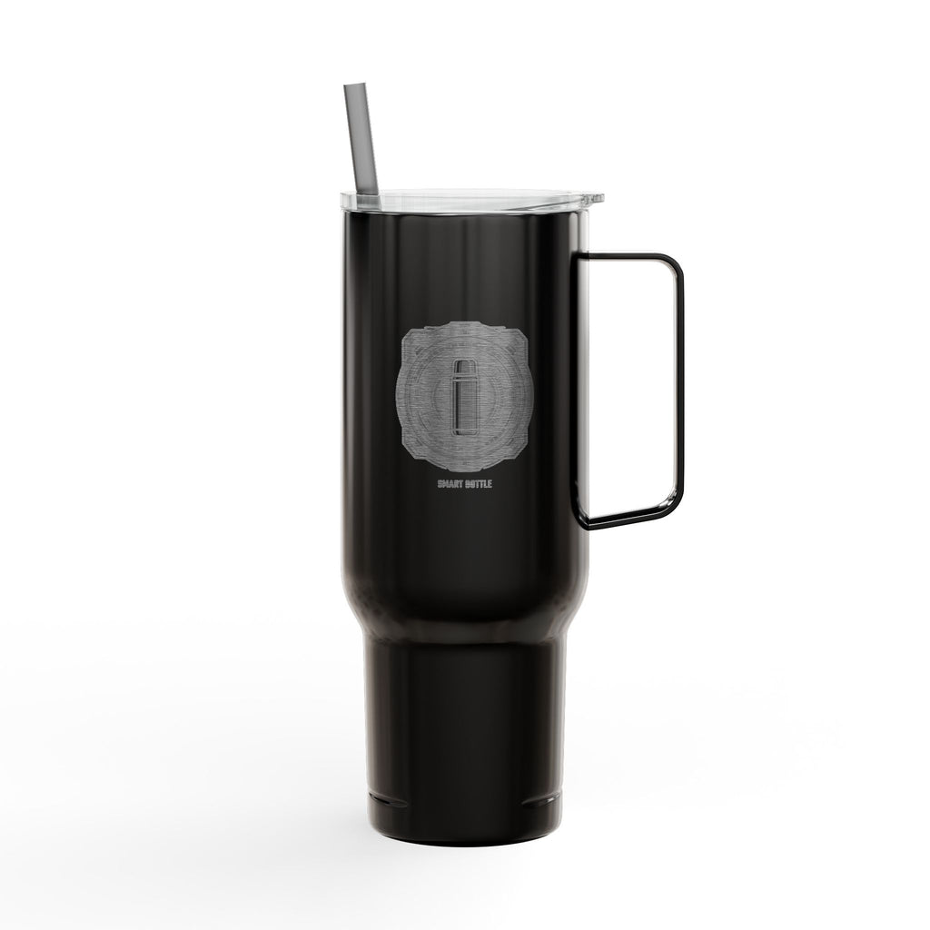 Gobelet isotherme gravé de 1,2L avec couvercle et paille — Tasse de voyage à double paroi pour boissons chaudes et froides