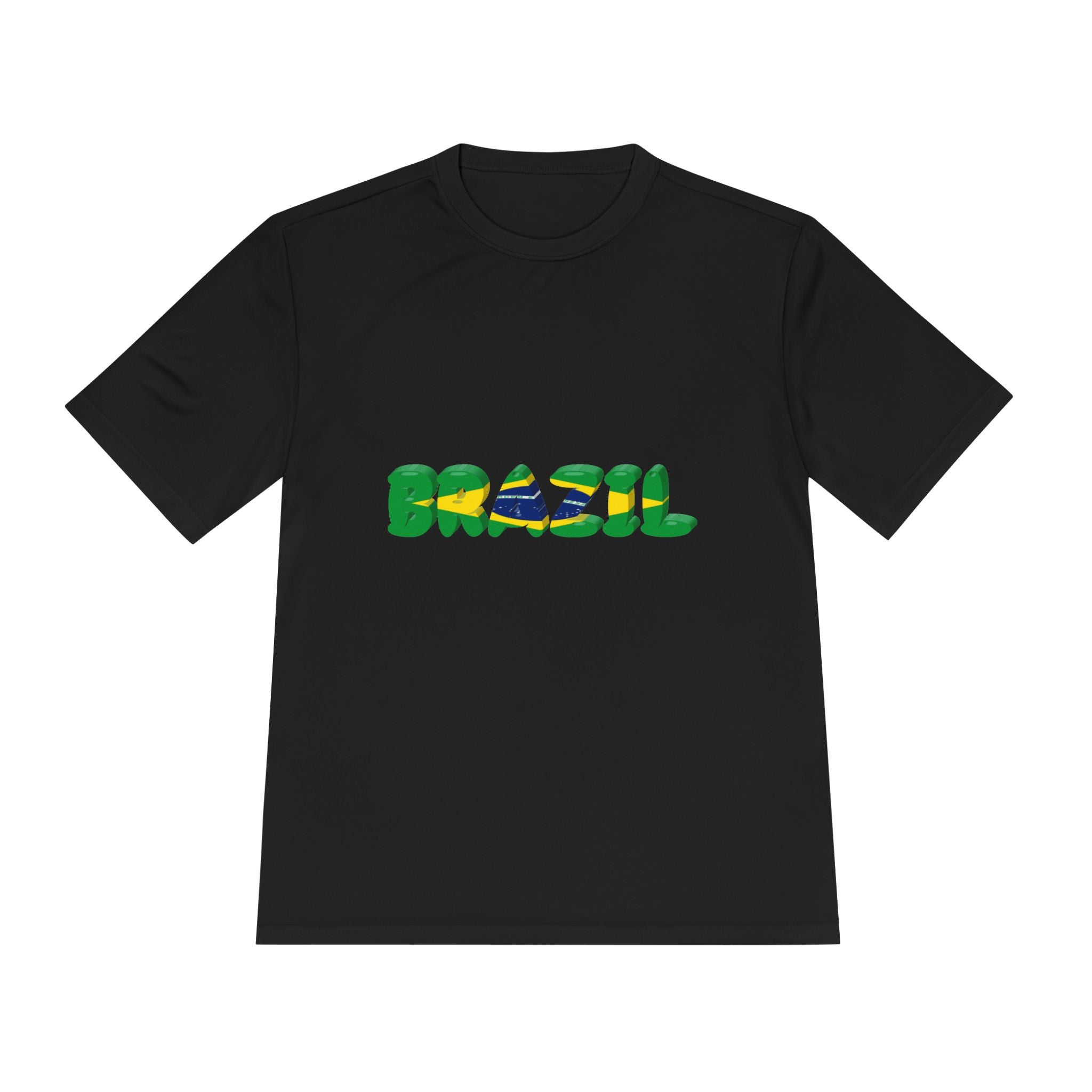 Brazil Flag Graphic Tee — 'BRAZIL' Text Design