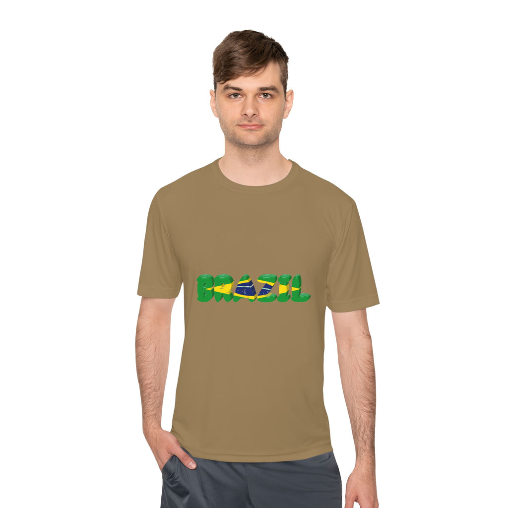 Brazil Flag Graphic Tee — 'BRAZIL' Text Design