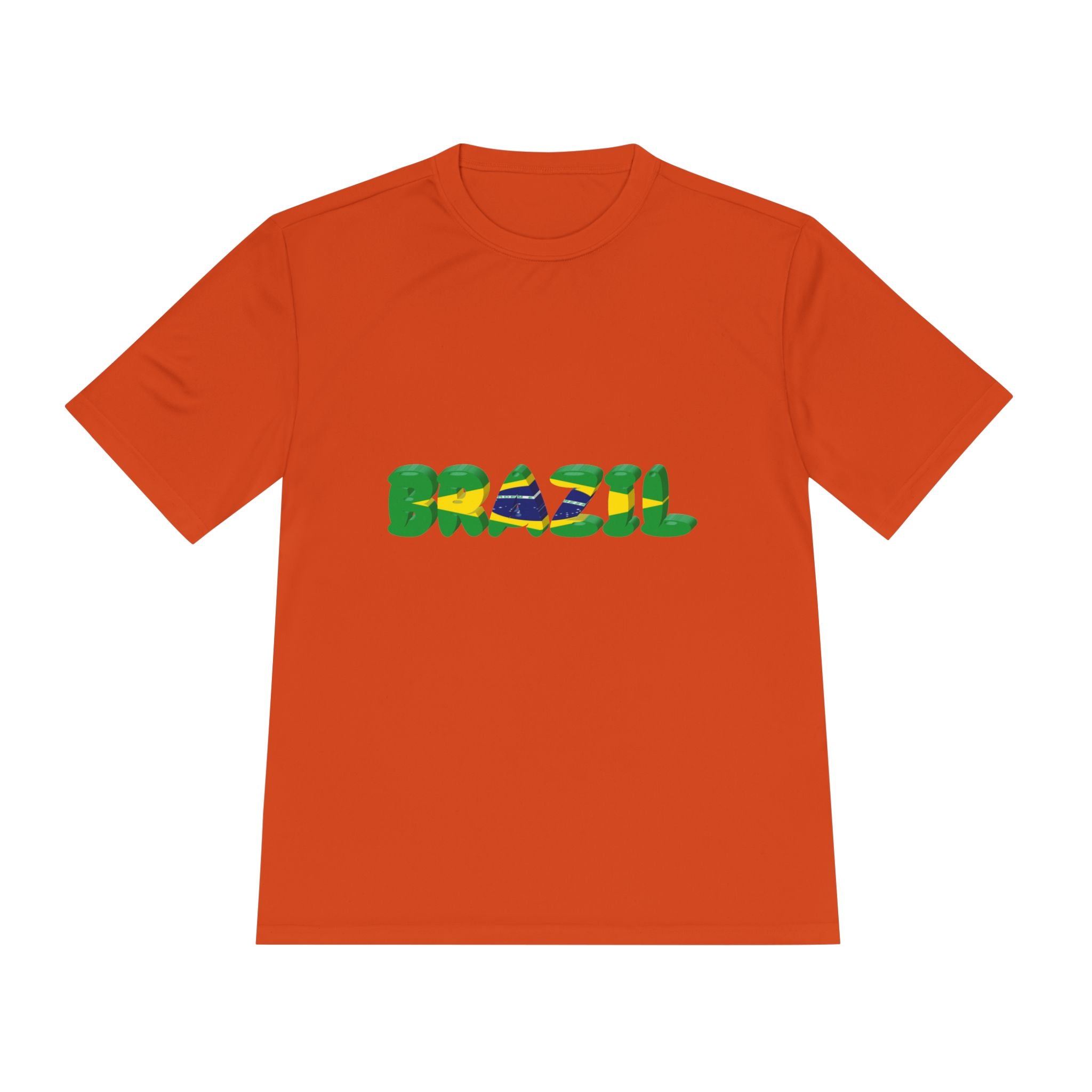 Brazil Flag Graphic Tee — 'BRAZIL' Text Design