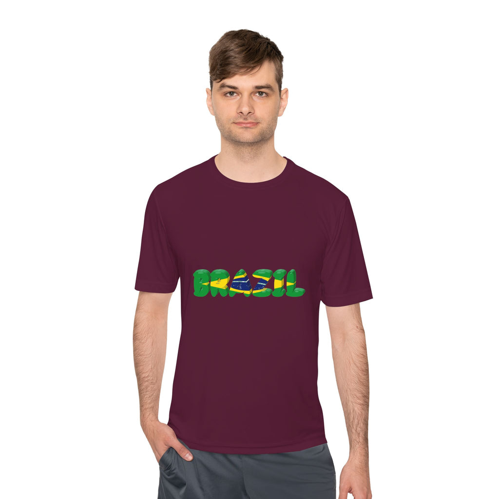 Brazil Flag Graphic Tee — 'BRAZIL' Text Design