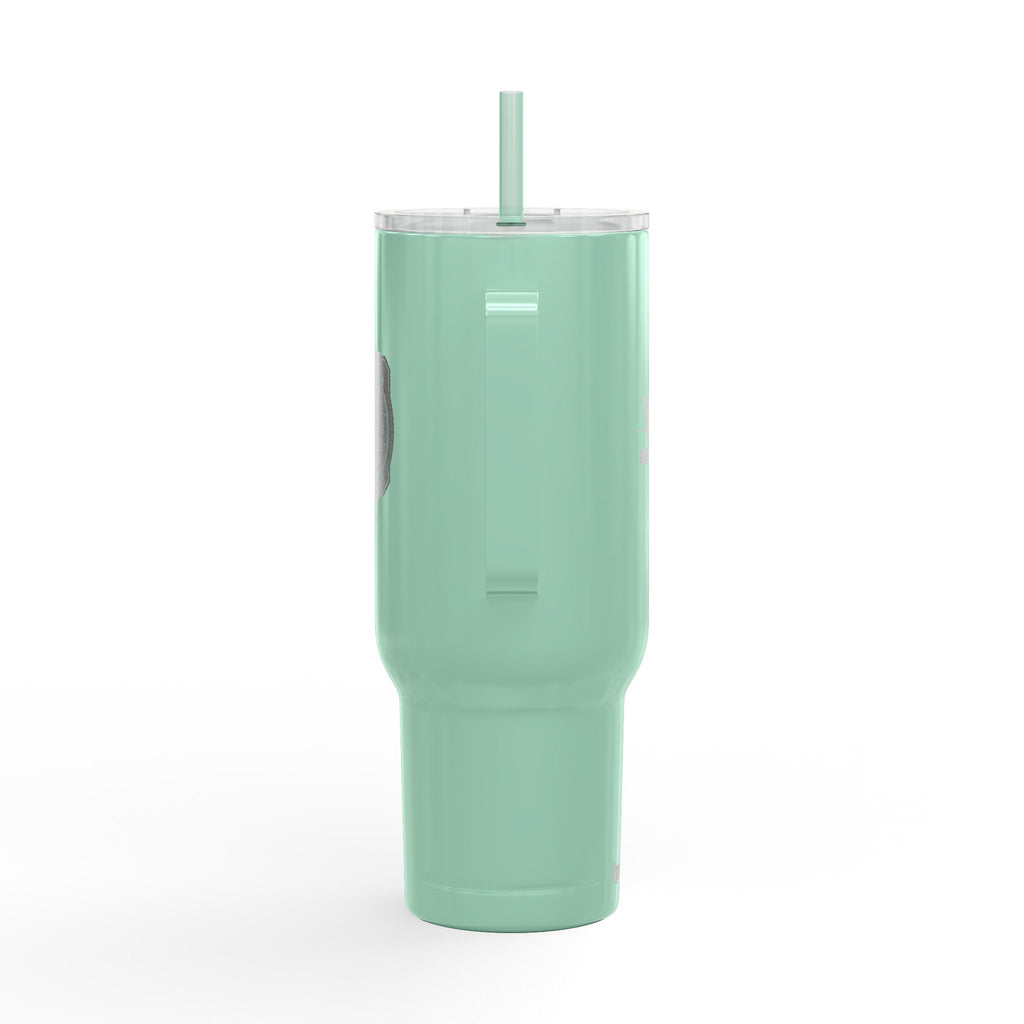 Gobelet isotherme gravé de 1,2L avec couvercle et paille — Tasse de voyage à double paroi pour boissons chaudes et froides