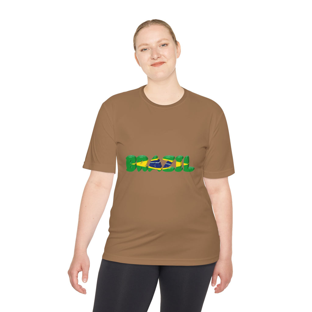 Brazil Flag Graphic Tee — 'BRAZIL' Text Design