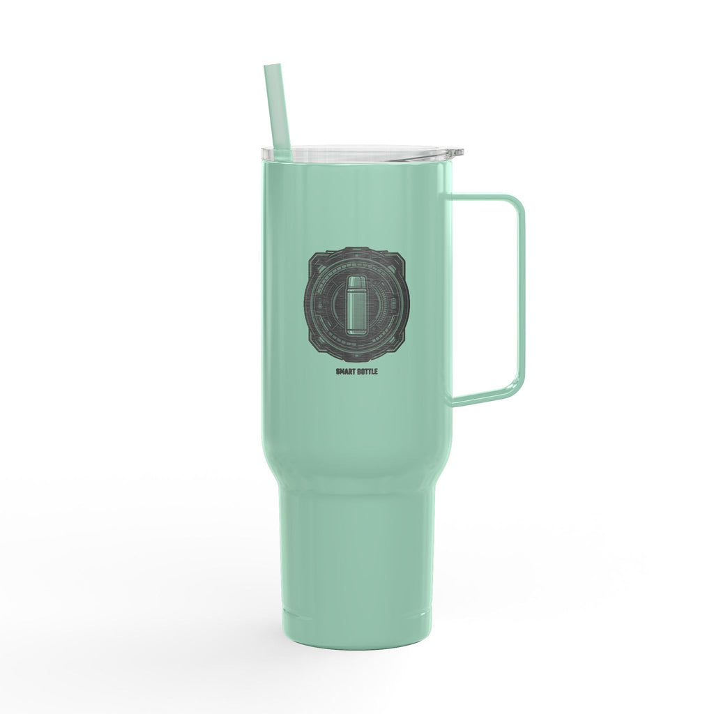 Gobelet isotherme gravé de 1,2L avec couvercle et paille — Tasse de voyage à double paroi pour boissons chaudes et froides