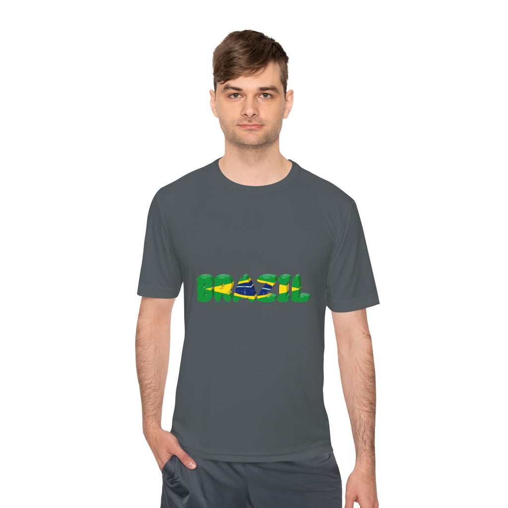Brazil Flag Graphic Tee — 'BRAZIL' Text Design