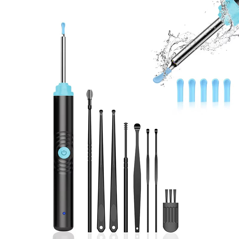 8Pcs Visual Ear Wax Cleaner with Camera Safe Earwax Removal Endoscope with 5M Luminous Otoscope Ear Cleaning Tools Ear Care