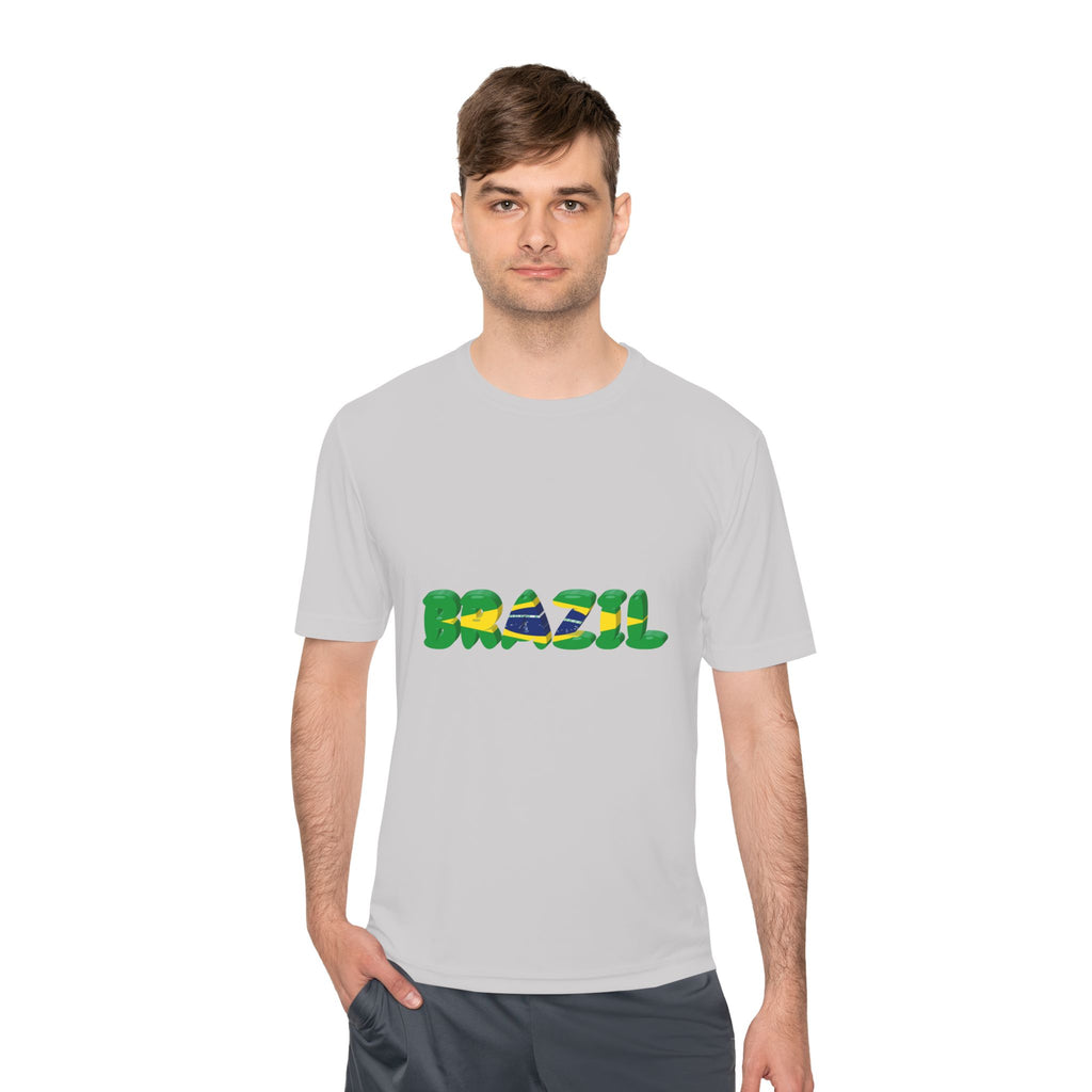 Brazil Flag Graphic Tee — 'BRAZIL' Text Design