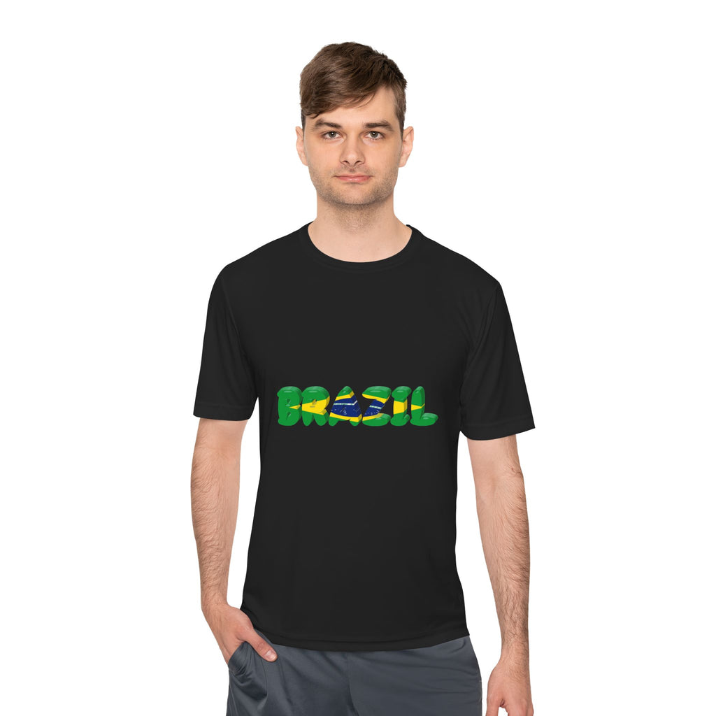 Brazil Flag Graphic Tee — 'BRAZIL' Text Design