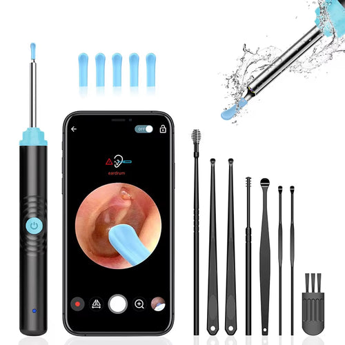 8Pcs Visual Ear Wax Cleaner with Camera Safe Earwax Removal Endoscope with 5M Luminous Otoscope Ear Cleaning Tools Ear Care